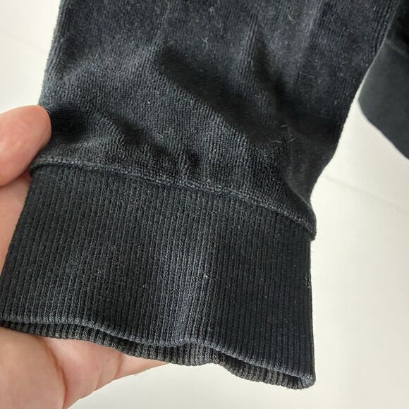 Y2K Vintage Black Velour Velvet Zip Hoodie Rhinestones Sz Medium Paris Spears - Picture 5 of 8
